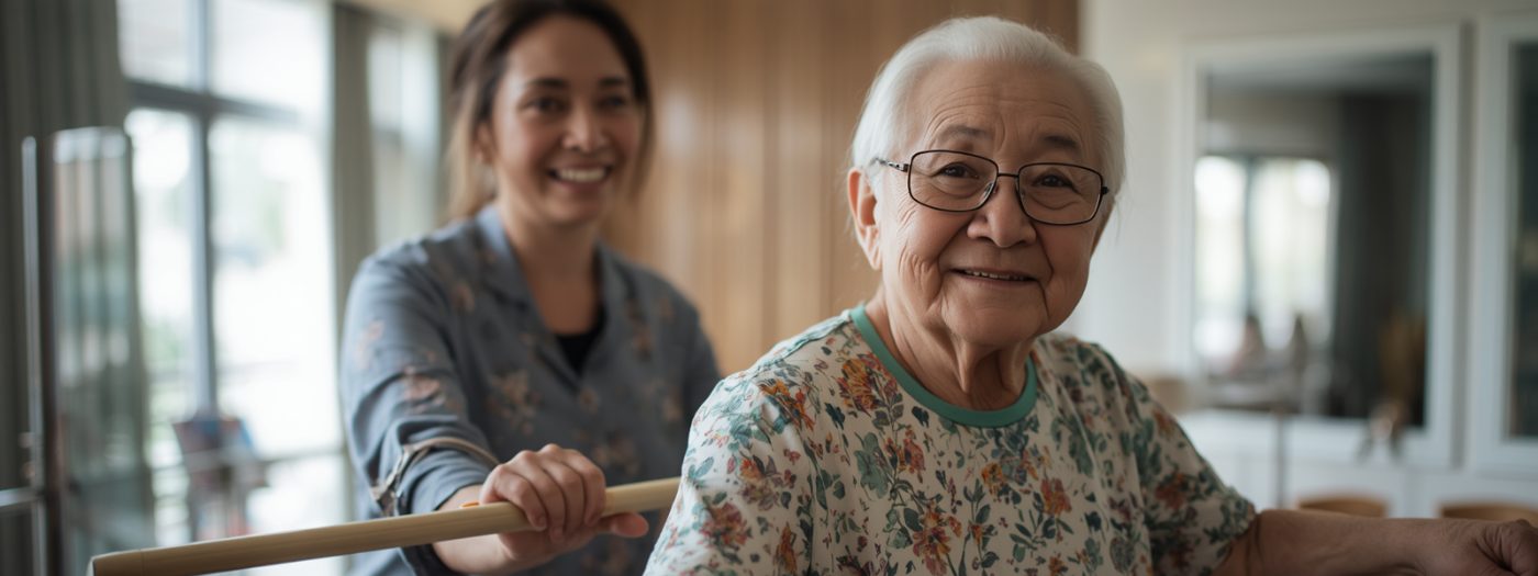A physiotherapy and rehabilitation session at a Genesis Life Care centre